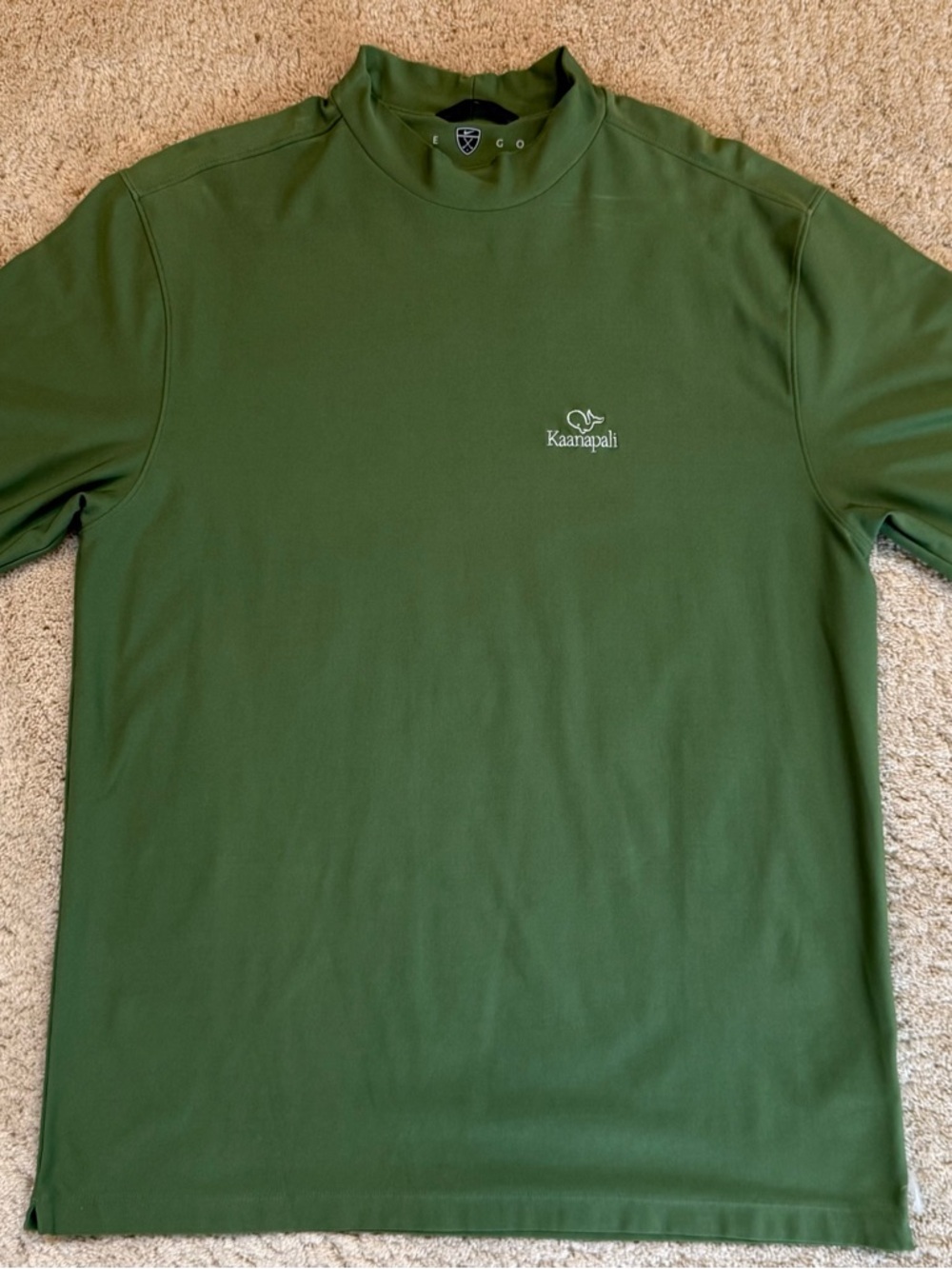 Men's Nike Green Performance Mock turtleneck Short-Sleeve Shirt